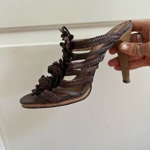 Miss Sixty Leather embellished sandal heels